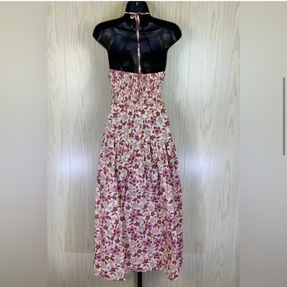 Jason Wu Floral Print Stretchy Keyhole Convertible Halter Midi Dress Size S NWOT - Picture 2 of 6